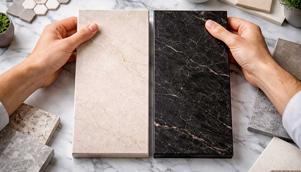 سنگ روشن بهتره یا تیره؟ تاثیر روی گرما، لک و نگهداری